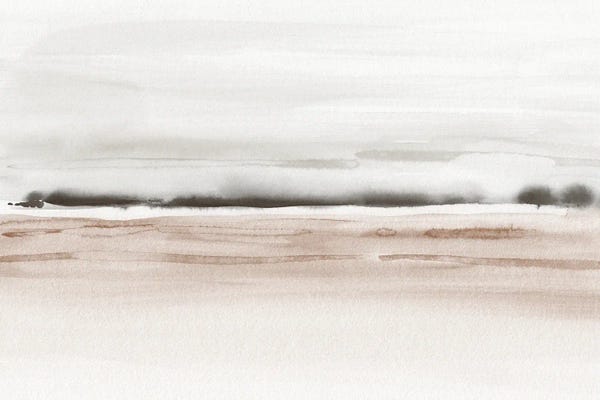 Abstract Watercolor Landscape In Earthy Tones