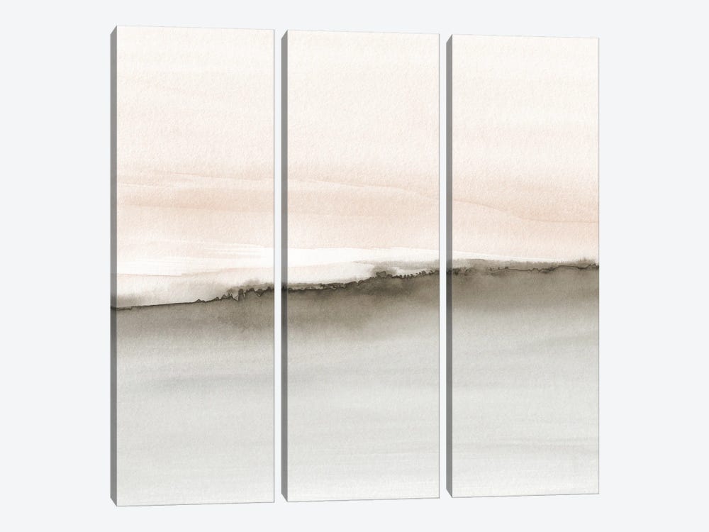 Abstract Watercolor Horizon In Warm Tones - Square by Nouveau Prints 3-piece Art Print