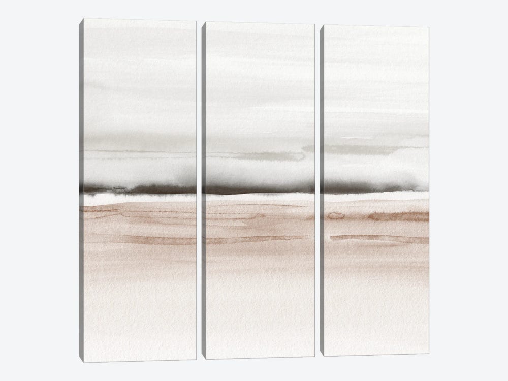 Abstract Watercolor Landscape In Earthy Tones - Square by Nouveau Prints 3-piece Canvas Wall Art