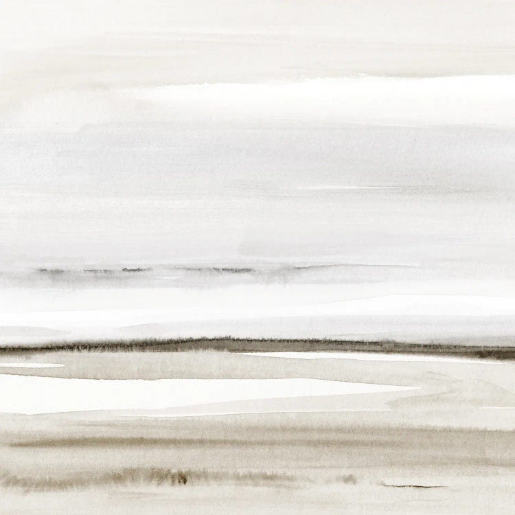 Minimalist Watercolor Landscape In Neutral Tones - Square