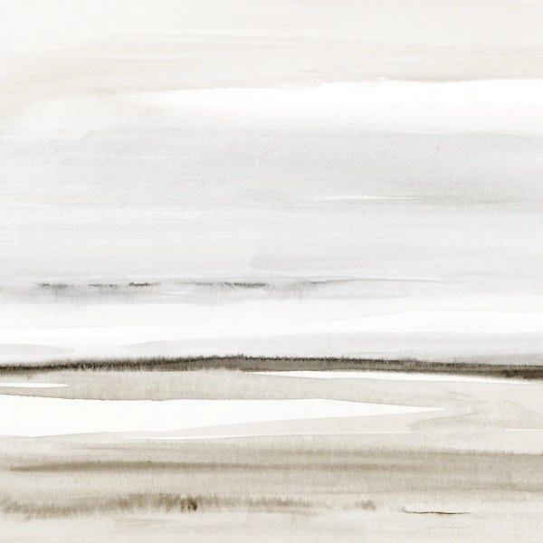 Minimalist Watercolor Landscape In Neutral Tones - Square