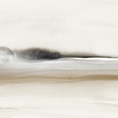 Watercolor Landscape In Beige Tones And Black - Square by Nouveau Prints art print