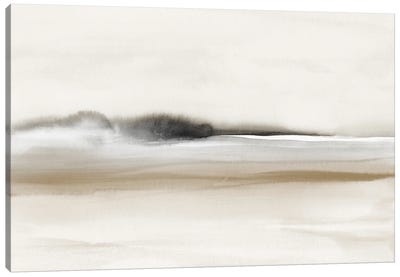 Watercolor Landscape In Beige Tones And Black Canvas Art Print - Minimalist Abstract Art
