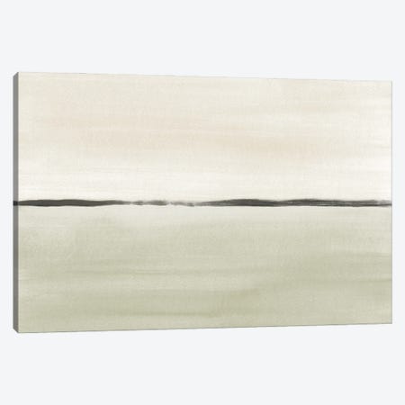 Minimalist Horizon In Soft Green And Beige Canvas Print #NUV406} by Nouveau Prints Canvas Print