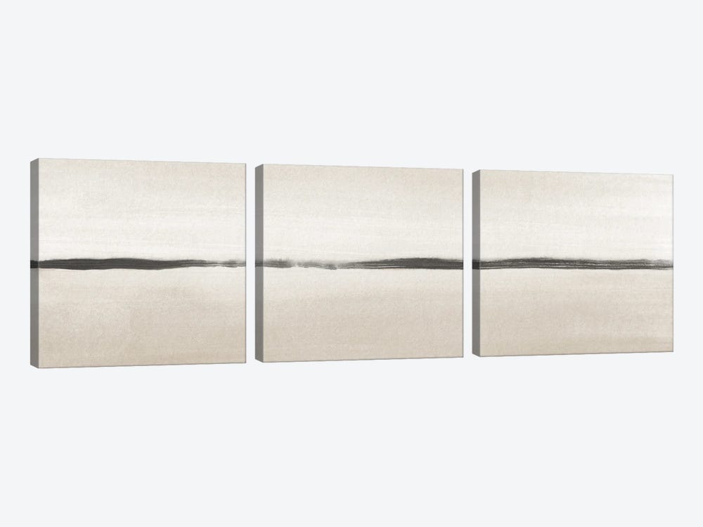 Minimalist Horizon In Beige Tones - Panoramic by Nouveau Prints 3-piece Canvas Artwork