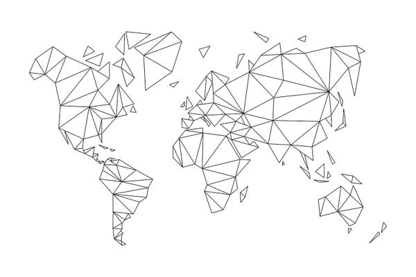 Industrial Office: Geometric World Map by Nouveau Prints