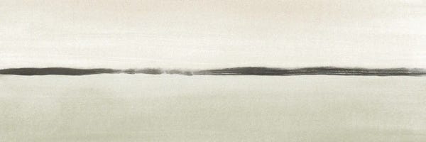 Hispanic & Latin American Artists: Minimalist Horizon In Soft Green And Beige - Panoramic by Nouveau Prints