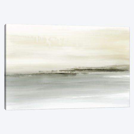 Abstract Field Landscape In Neutral Green Canvas Print #NUV428} by Nouveau Prints Canvas Art