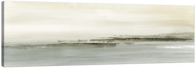 Abstract Field Landscape In Neutral Green - Panoramic Canvas Art Print - Panoramic & Horizontal Wall Art