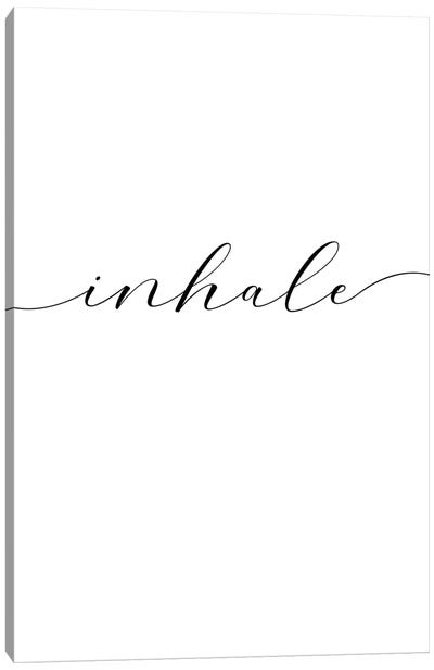 Inhale Canvas Art Print - Black & White Minimalist Décor
