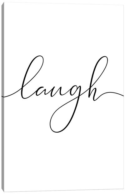 Laugh Canvas Art Print - White Art