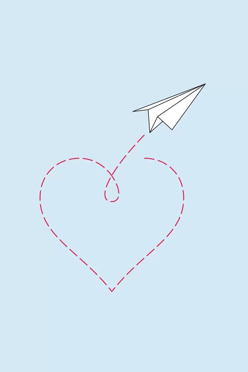 Paper Plane & Heart I