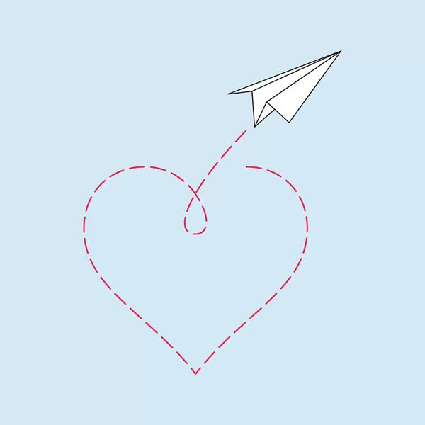 Paper Plane & Heart I - Square