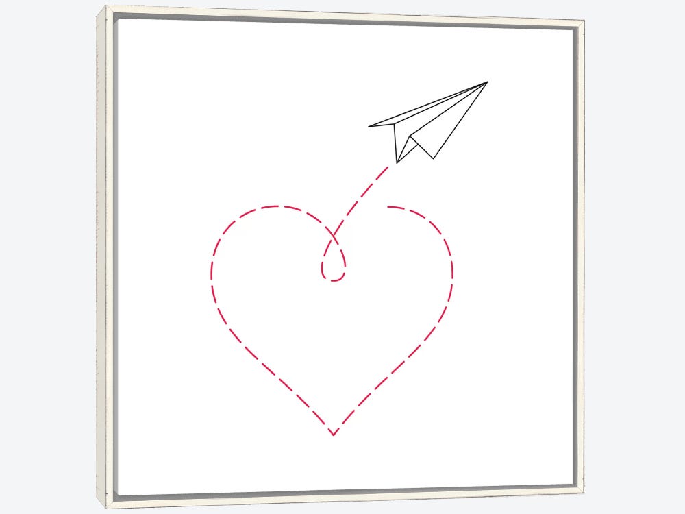 paper airplane drawing heart