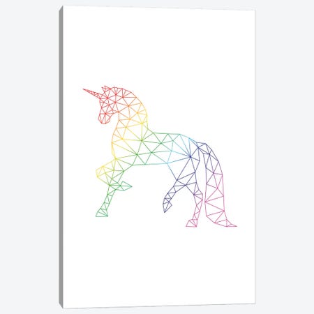 Rainbow Unicorn Canvas Print #NUV63} by Nouveau Prints Art Print