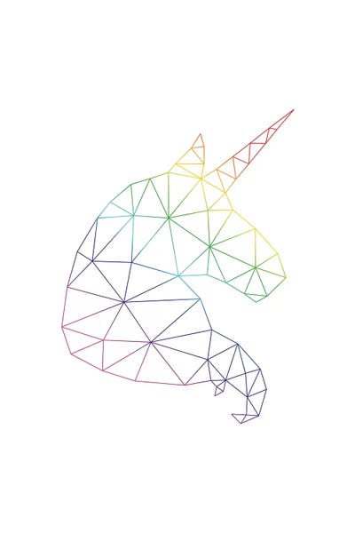 Unicorns: Rainbow Unicorn Portrait by Nouveau Prints
