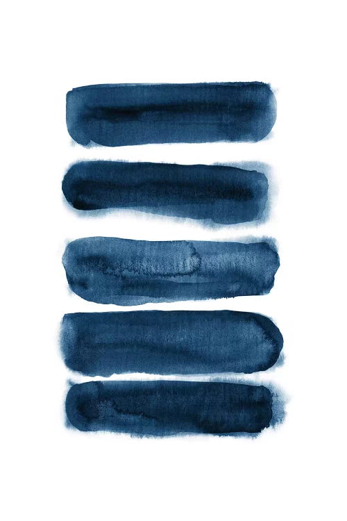 Watercolor Brush Strokes Navy Blue