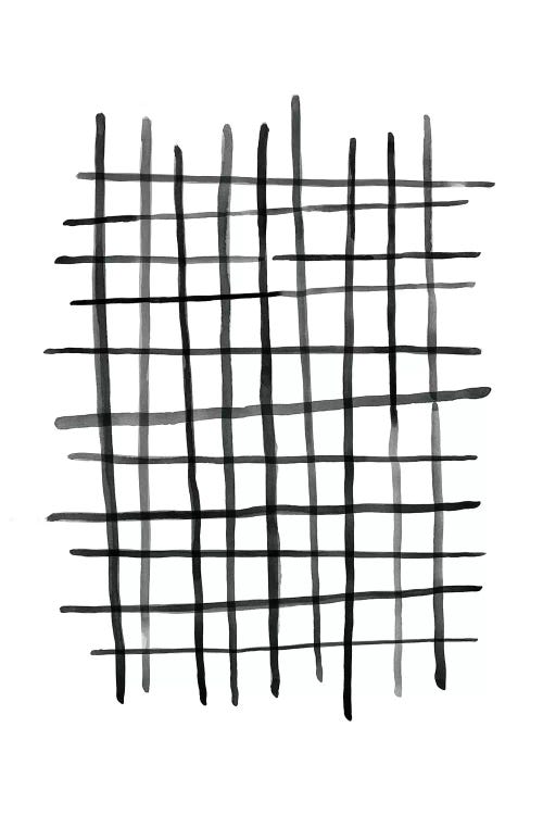 Watercolor Grid Black And White