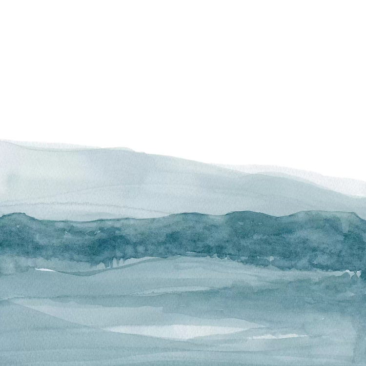 Watercolor Landscape I Teal Blue - Square