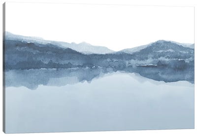 Watercolor Landscape III Shades Of Blue Canvas Art Print - Abstract Landscapes Art