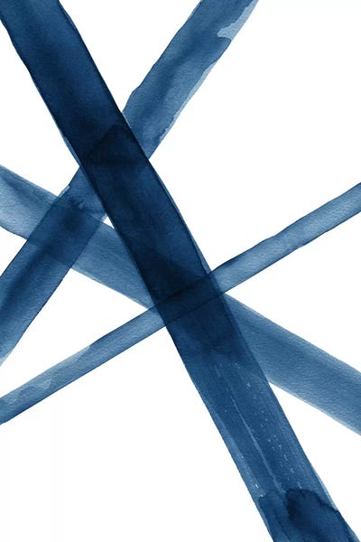 Linear Abstract: Watercolor Lines I Blue by Nouveau Prints