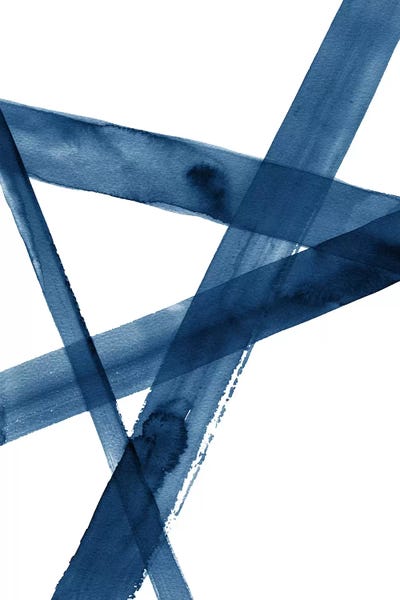 High School: Watercolor Lines III Blue by Nouveau Prints