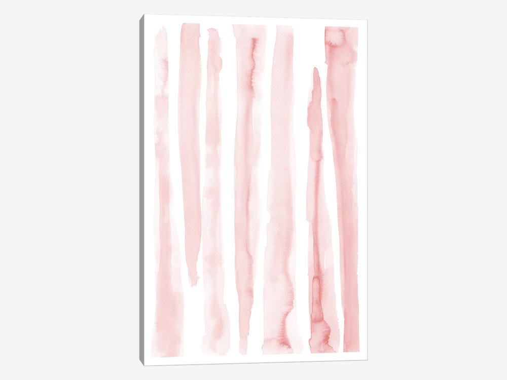 Watercolor Lines Soft Pink by Nouveau Prints 1-piece Canvas Artwork