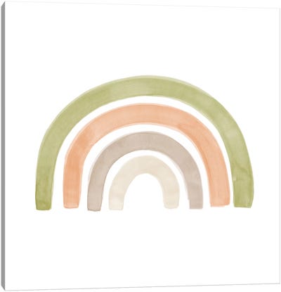 Watercolor Rainbow I - Square Canvas Art Print - Ahead of the Curve
