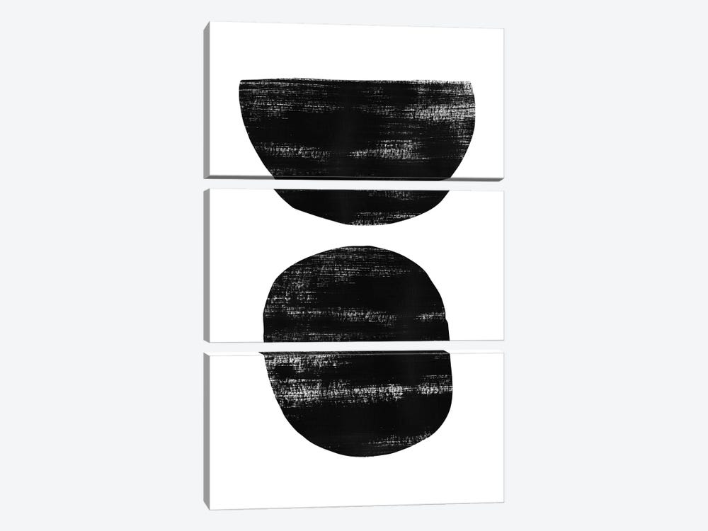 Abstraction I Black 3-piece Canvas Art