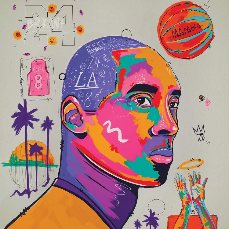 Kobe - Neutral by NUWARHOL™ wall art