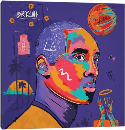 Kobe - Purple Canvas Art Print - Basketball Art