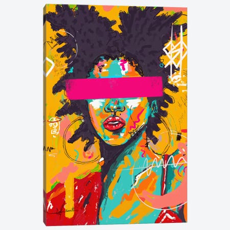 Lady Basquiat Canvas Print #NUW16} by NUWARHOL™ Canvas Art