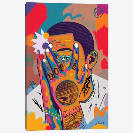Mac Miller Rip Canvas Print #NUW40} by NUWARHOL™ Canvas Wall Art