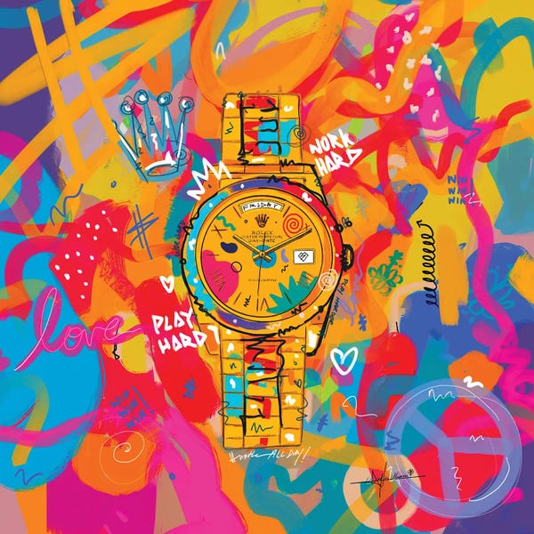 Colorburst: Rolex Friday - Hustle Hard (Square) by NUWARHOL™