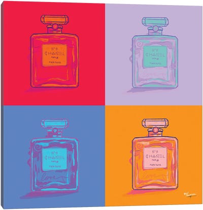 Pop — No.5 Canvas Art Print - Perfume Bottle Art