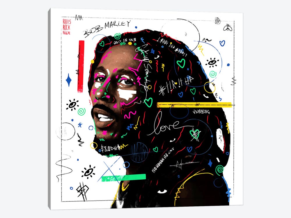 Bob Marley by NUWARHOL™ 1-piece Canvas Print