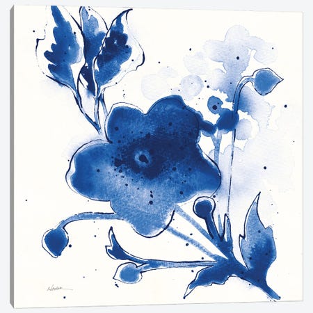 Independent Blooms Blue II v2 Canvas Print #NVA4} by Shirley Novak Canvas Artwork