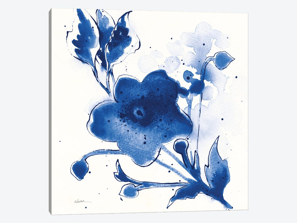 Independent Blooms Blue II v2 by Shirley Novak 1-piece Canvas Artwork