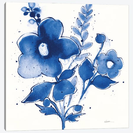 Independent Blooms Blue IV v2 Canvas Print #NVA5} by Shirley Novak Canvas Art