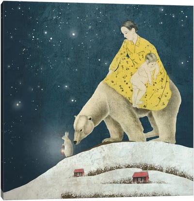 A Long Way From Home Canvas Art Print - Polar Bear Art