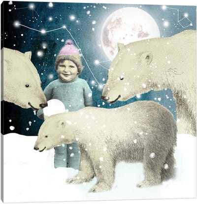 Moonchild Canvas Art Print - Polar Bear Art