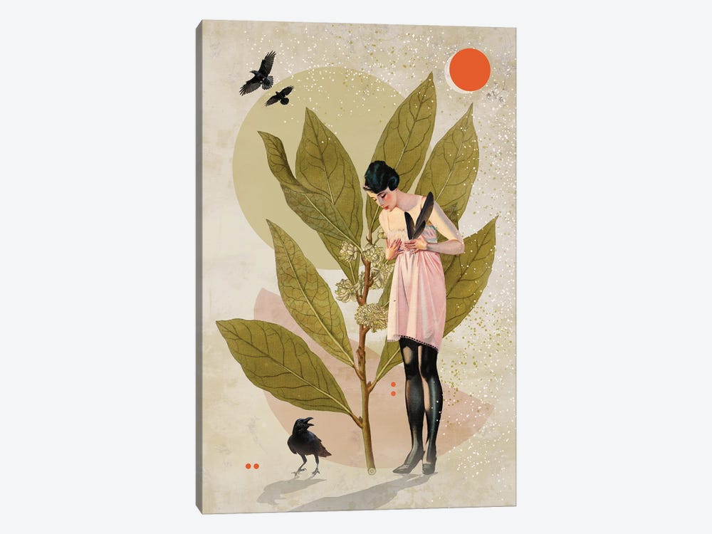 A Girl With Feathers by Nika Novich 1-piece Canvas Print