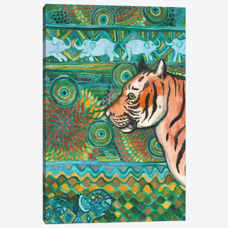 Tiger Mosaic Canvas Print #NVH107} by Nakisha VanderHoeven Canvas Wall Art