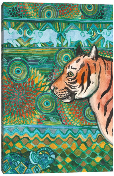 Tiger Mosaic Canvas Art Print - Nakisha VanderHoeven