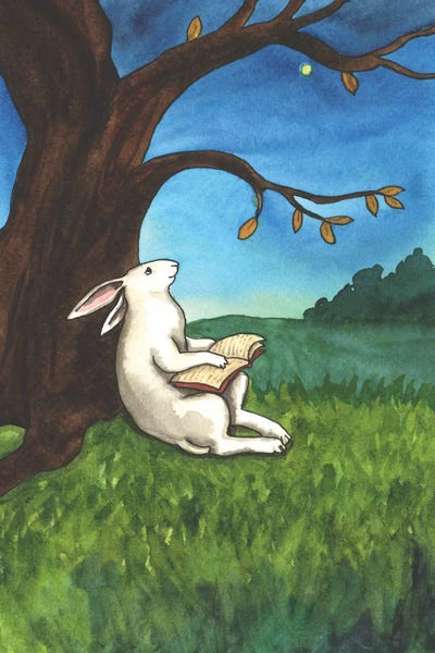 Tree From Nakisha's Rabbit Oracle by Nakisha VanderHoeven framed canvas print