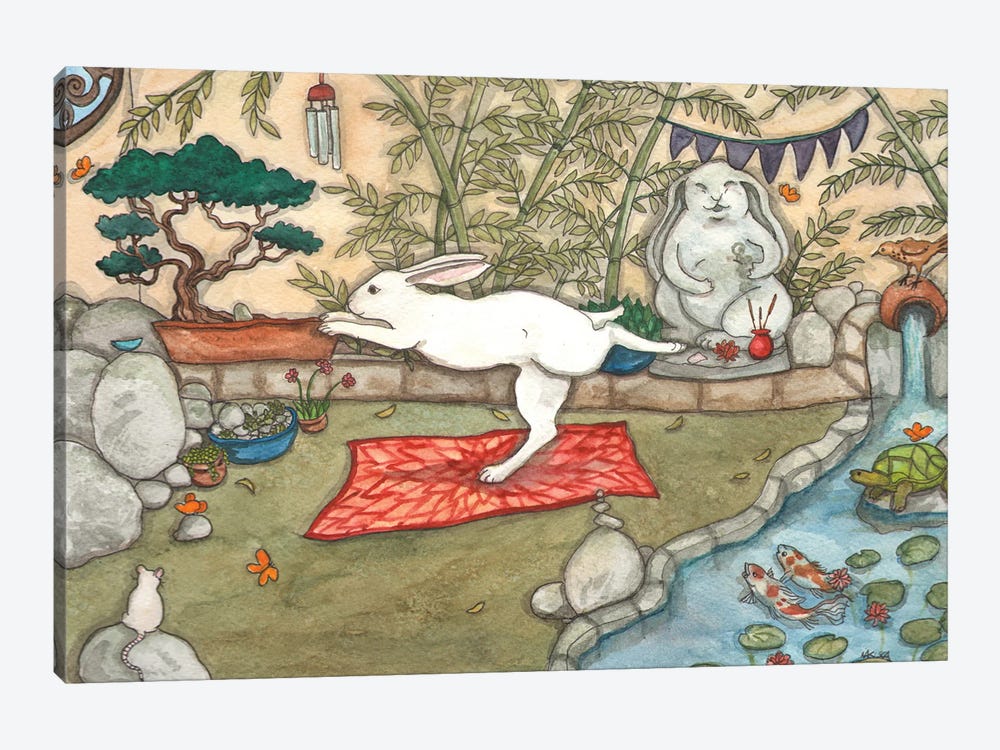 Yoga Bunny by Nakisha VanderHoeven 1-piece Canvas Wall Art