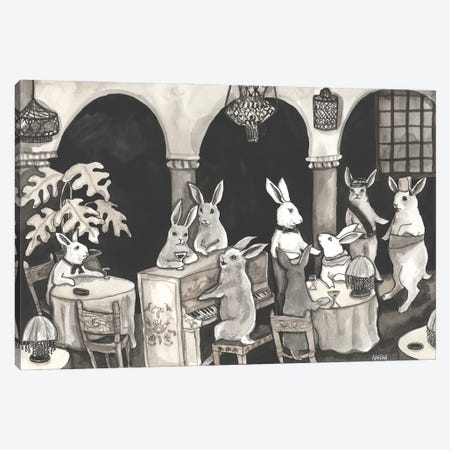 Casa Bunny (Casablanca With Rabbits) Canvas Print #NVH117} by Nakisha VanderHoeven Canvas Print