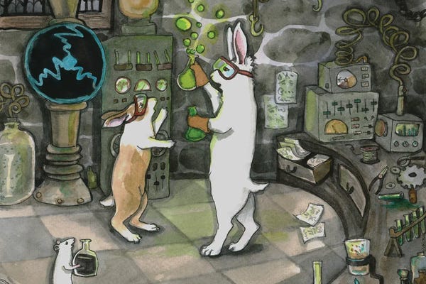 Animal Illustrations: Lab Bunnies by Nakisha VanderHoeven