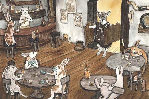 Animal Illustrations: Western (The Good, The Bad And The Bunny) by Nakisha VanderHoeven