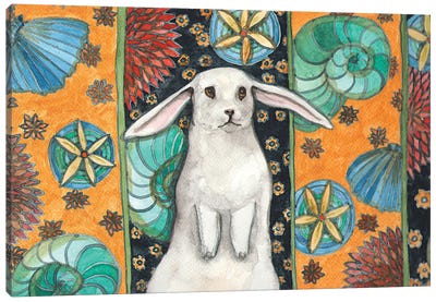 Bunny And Wallpaper Canvas Art Print - Nakisha VanderHoeven
